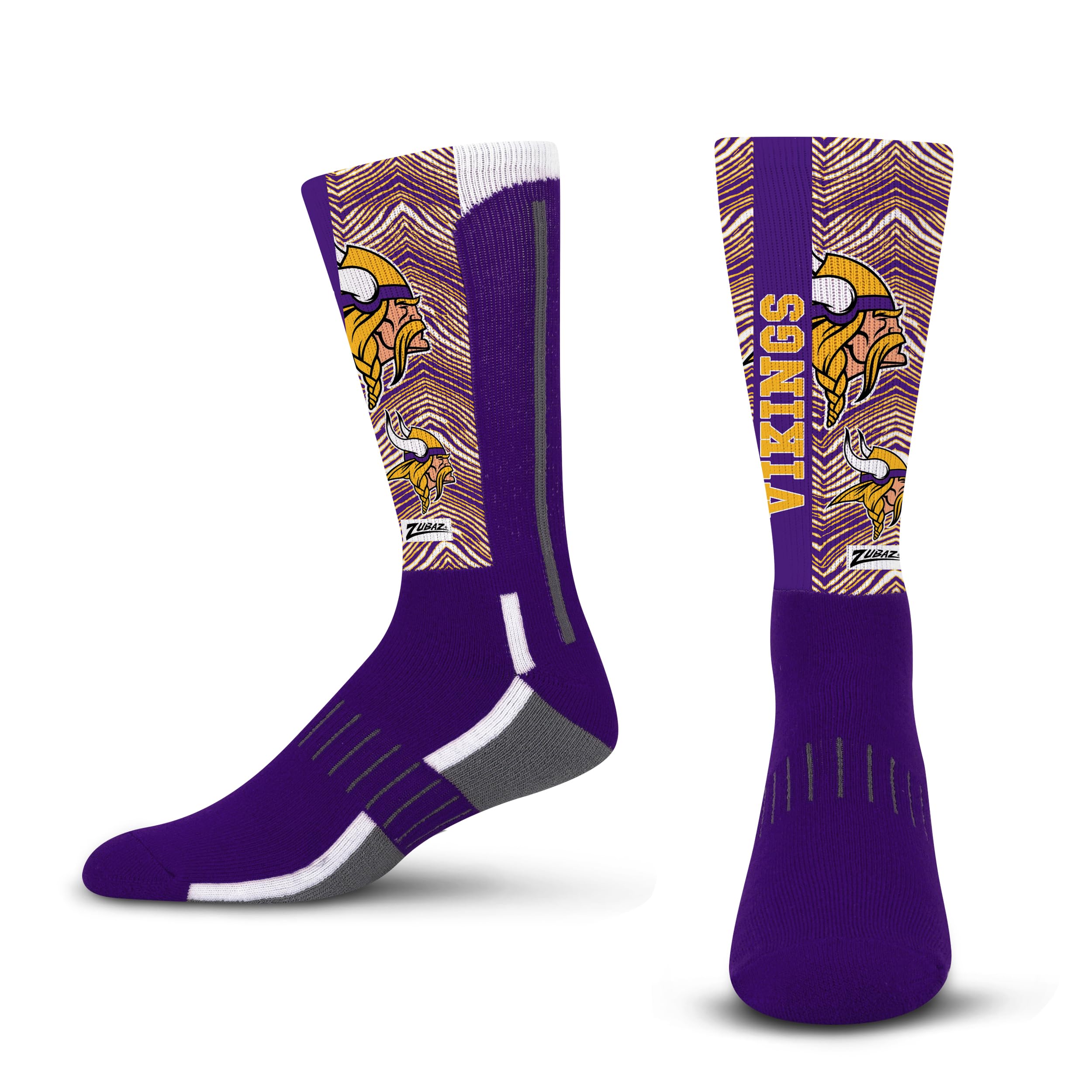 For Bare Feet NFL MINNESOTA VIKINGS ZUBAZ DEUCE Team Colors LARGE