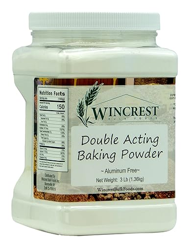 Polvo de hornear de doble efecto, sin aluminio, tina de tamaño económico de 3 libras