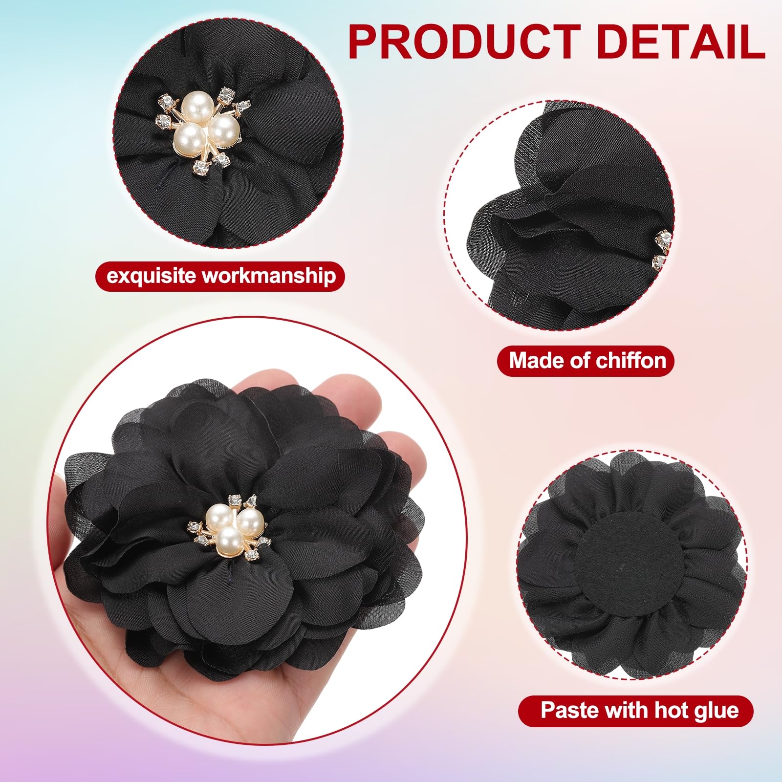 PATIKIL 3.15 Inch Chiffon Flowers - Image 3