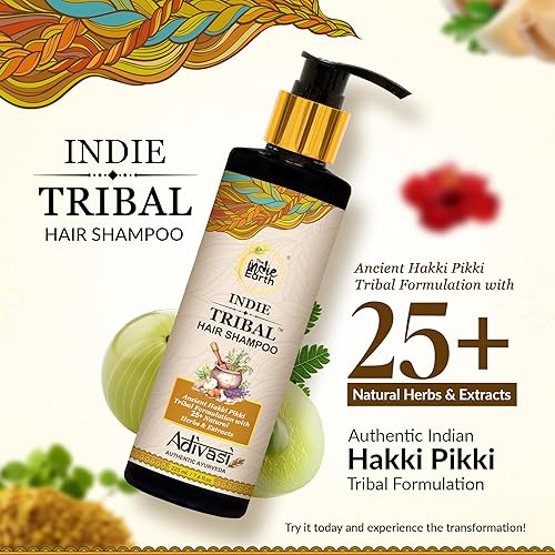 Miniatura 3 de The Indie Earth Indie Tribal (Adivasi) Champú para el cabello infundido con más de 25 ingredientes potentes, limpia profundamente fortalece y