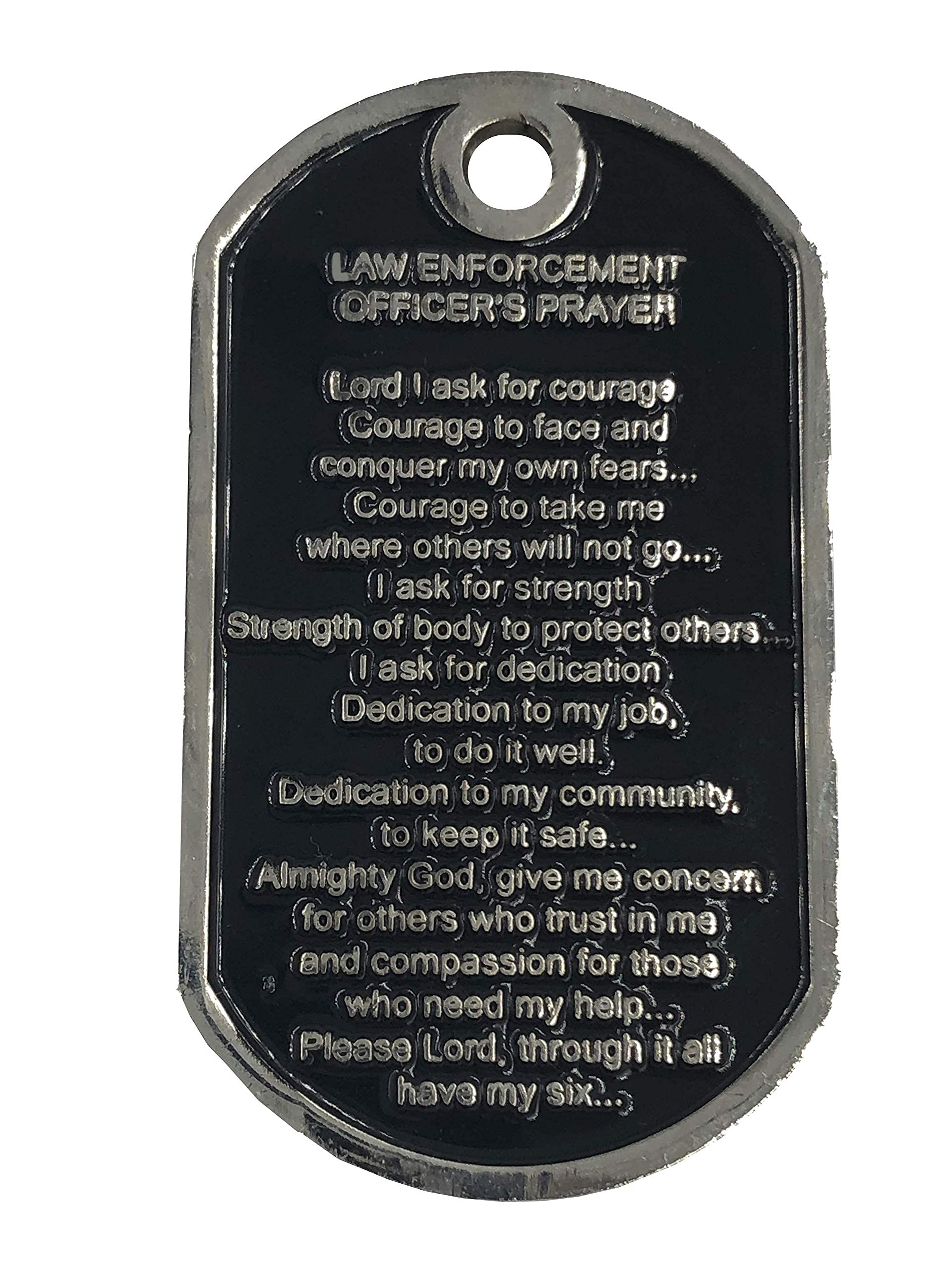 CL3-16 Correctional Officer's Prayer Thin Gray Line Challenge Coin Dog Tag Keychain CO Corrections