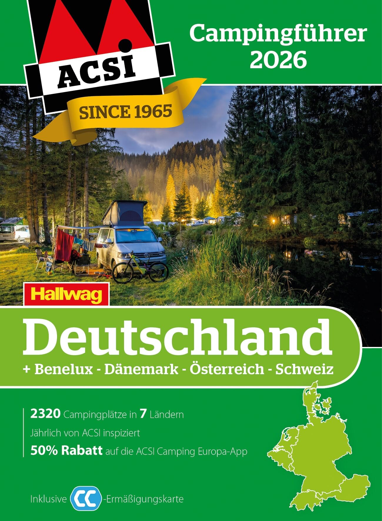 ACSI Campingführer Deutschland 2026: Inkl. Benelux-Dänemark-Österreich-Schweiz und ACSI CampingCard Ermässigungskarte