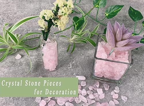 Miniatura 9 de MAIBAOTA Chips de cristal de sandía natural a granel de 1 libra, pequeñas piedras rodadas trituradas, piedras decorativas para relleno de jarrones,