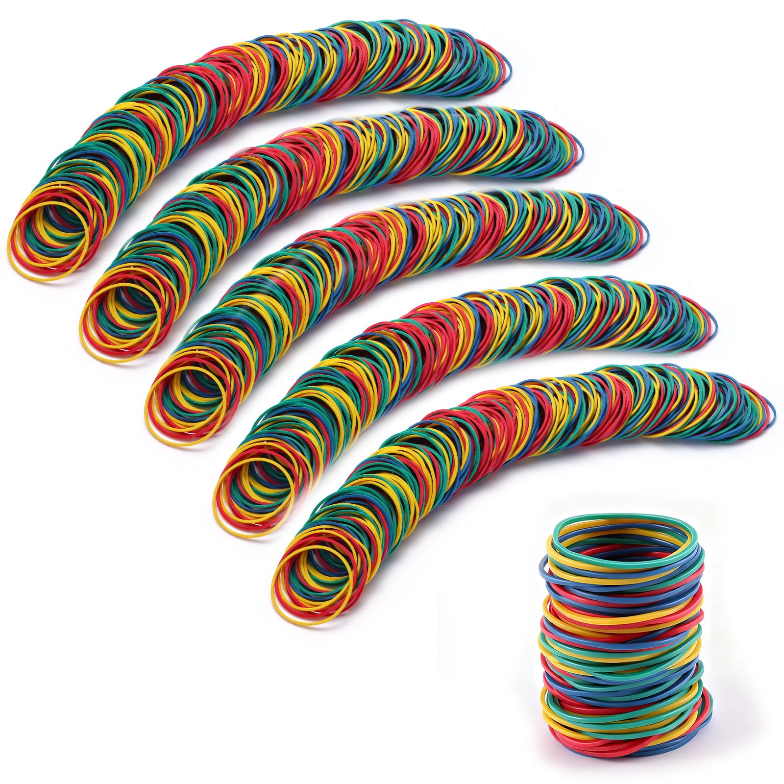 Nasxkji 800 Pieces Elastic Bands 38x1.4 mm Coloured Elastic Bands Strong Elasticity Rubber Band for Home School Office Industrial Crafts and DIY