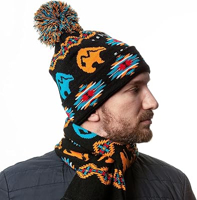 Nu Trendz Womens Mens Winter Knitted Beanie Hat with Faux Fur Pom, Unique Chunky Beanie Hat Cuffed