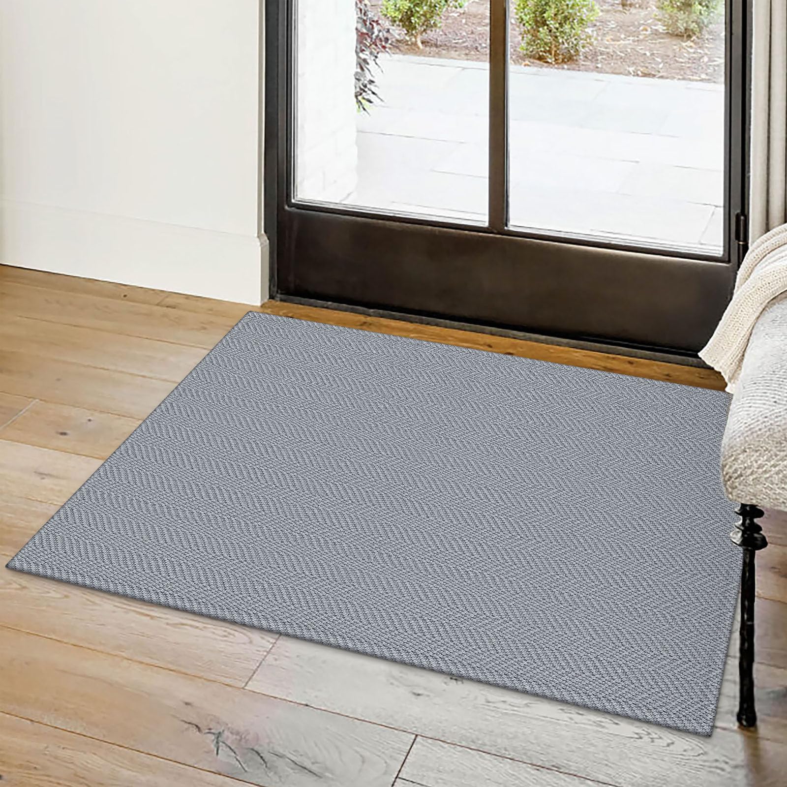 Alfombras trenzadas pequeñas de 2 x 3 pies para entrada, alfombras bohemias lavables con respaldo de goma, tapete de algodón tejido para puerta interior, entrada, entrada, entrada, entrada, cocina