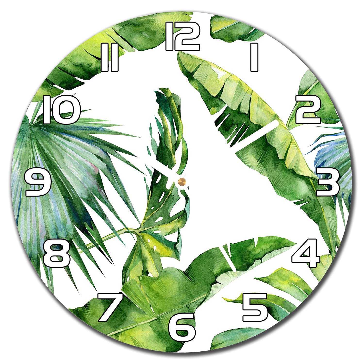 Horloge murale en verre de sécurité 30 cm jungle tropicale Coloray durable