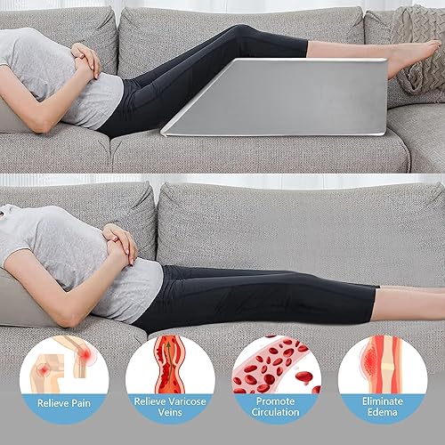 Miniatura 4 de BAILABA Almohada de elevación de piernas para después de la cirugía, almohada de espuma viscoelástica para dormir, hinchazón de tobillo, promueve la