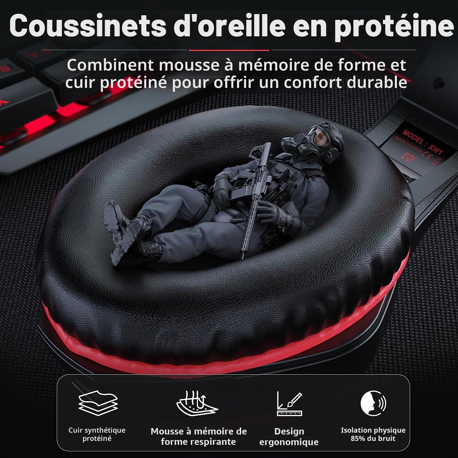 Casque Micro Gaming PS4, Casque Xbox One Ultra-Léger Son Surround Stéréo Durable Flexible Micro et Réglage du Volume Compatible pour PC Switch