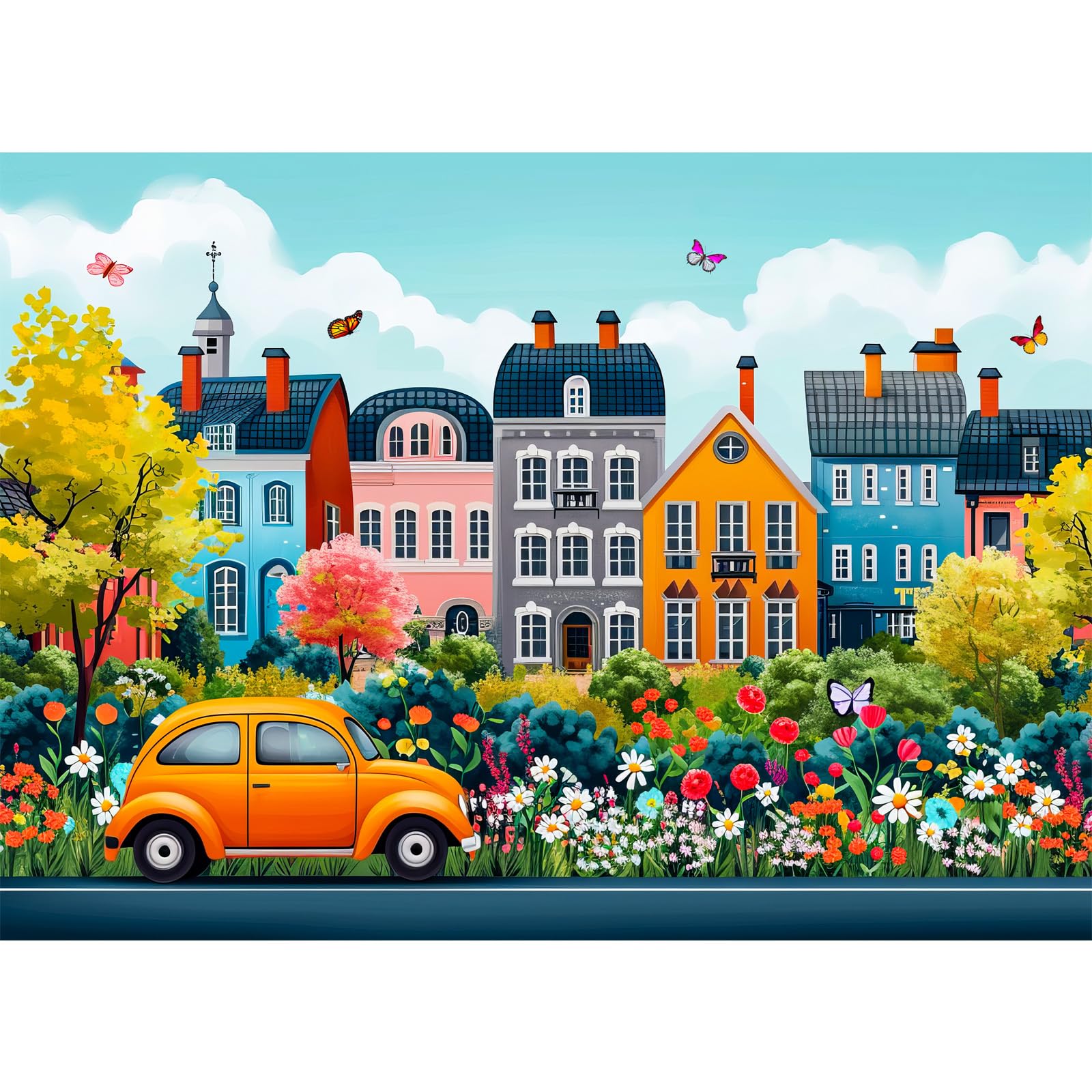 Puzzle 1000 Teile,Puzzle Erwachsene, EIN Herausforderndes Rätsel,Puzzlespiele für Die Ganze Familie,Geschenke für Frauen,Geschenke für Männer,Thema:Kleinstadtlandschaft
