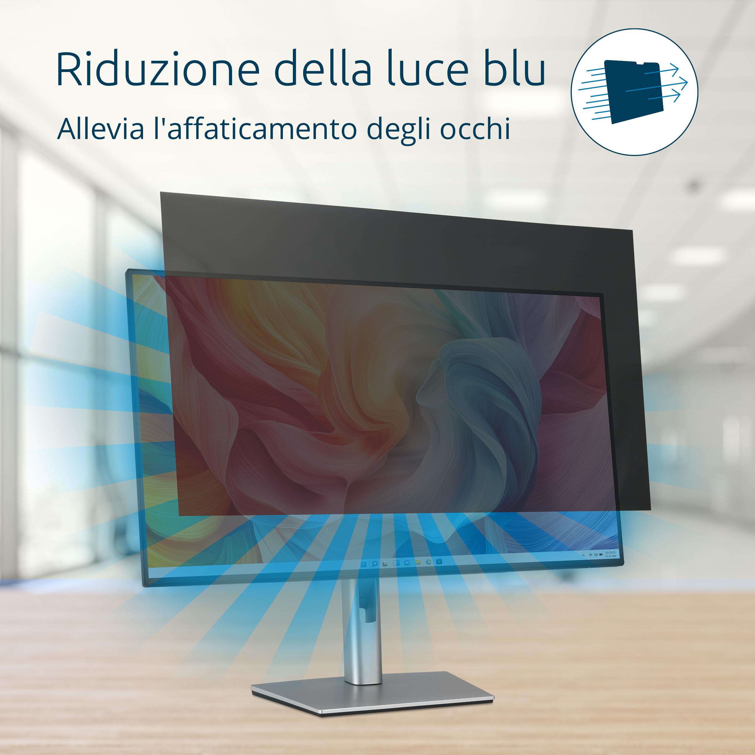 Kensington Filtro privacy schermo alta nitidezza per laptop da 16 pollici, rapporto d'aspetto 16:10, blocco della luce blu, antiriflesso, antigraffio, compatibile con laptop ASUS HP Lenovo ACER Dell