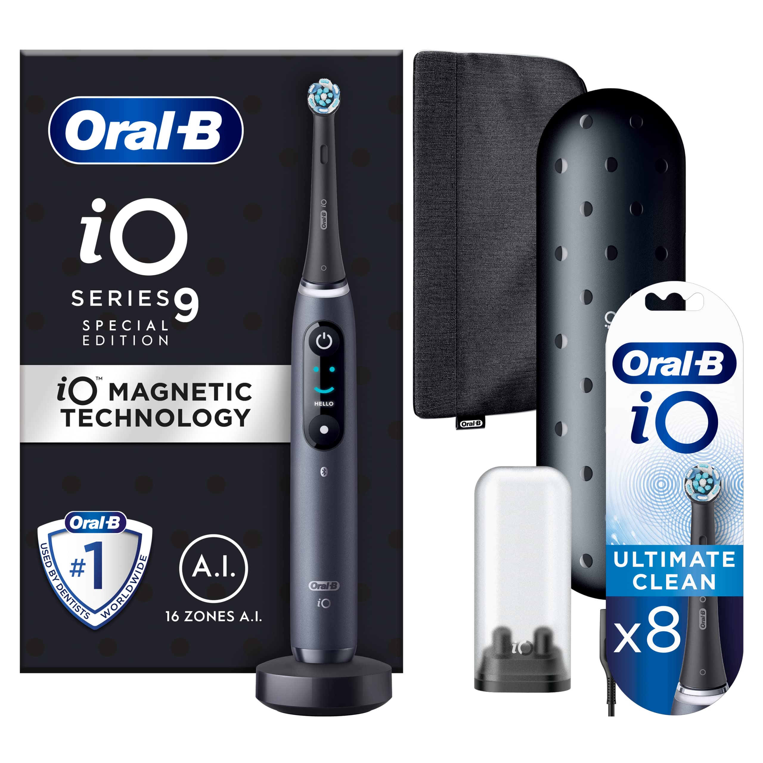 Oral-B iO Series 9 ブラック Oral-B iO 9 Electric Toothbrush with AI Tracking & 4 Brush