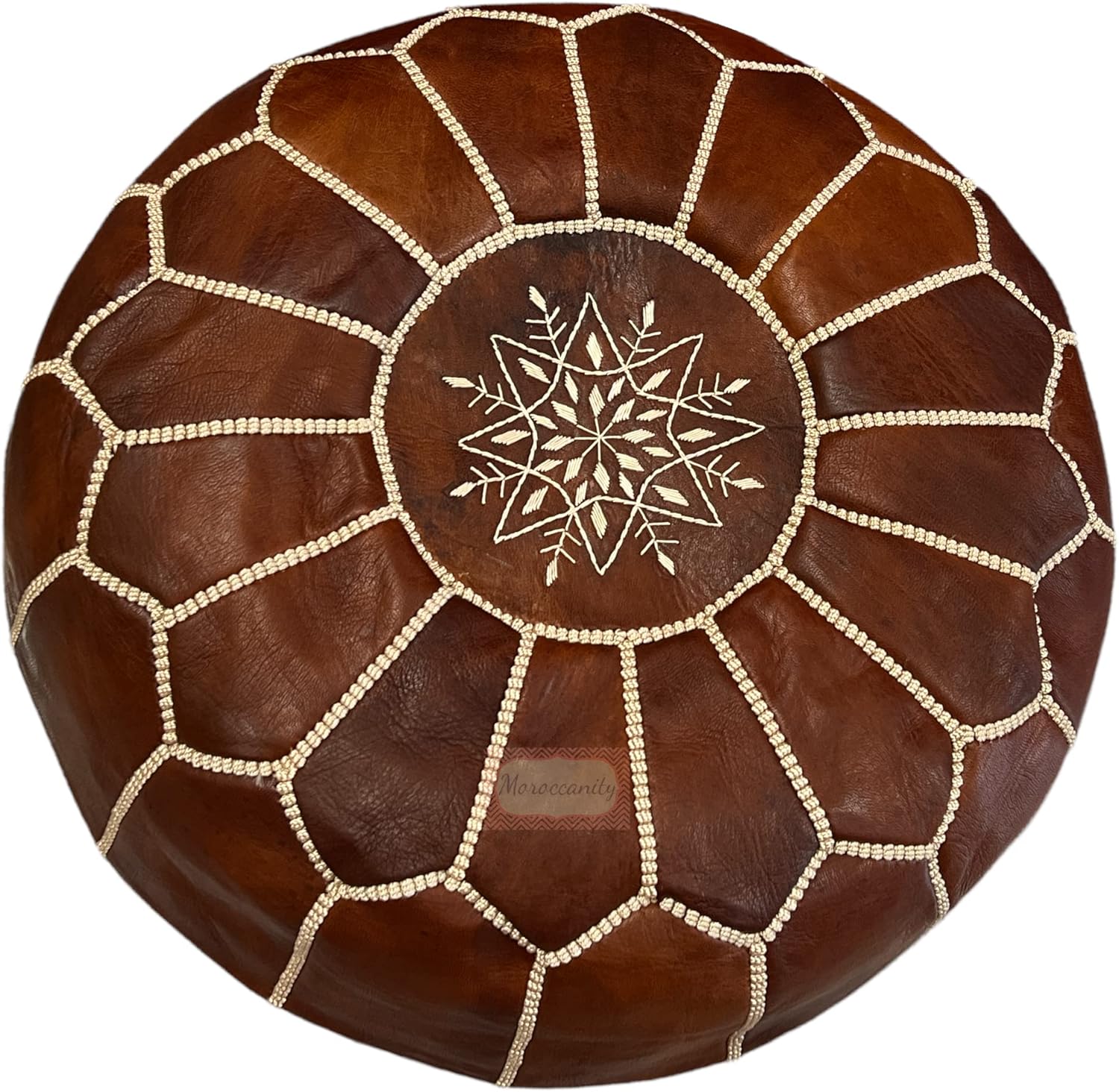 Handmade Real Leather Moroccan Pouffe Luxury 100 Genuine Leather