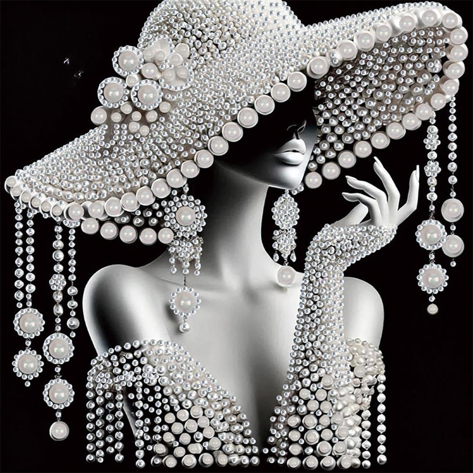 5D DIY Special Shaped Diamond Art Painting Kit – Elegant Lady Rhinestone Art, 30x30cm Wall Decor Gift for Adults Beginners Birthday Christmas Mother's Day