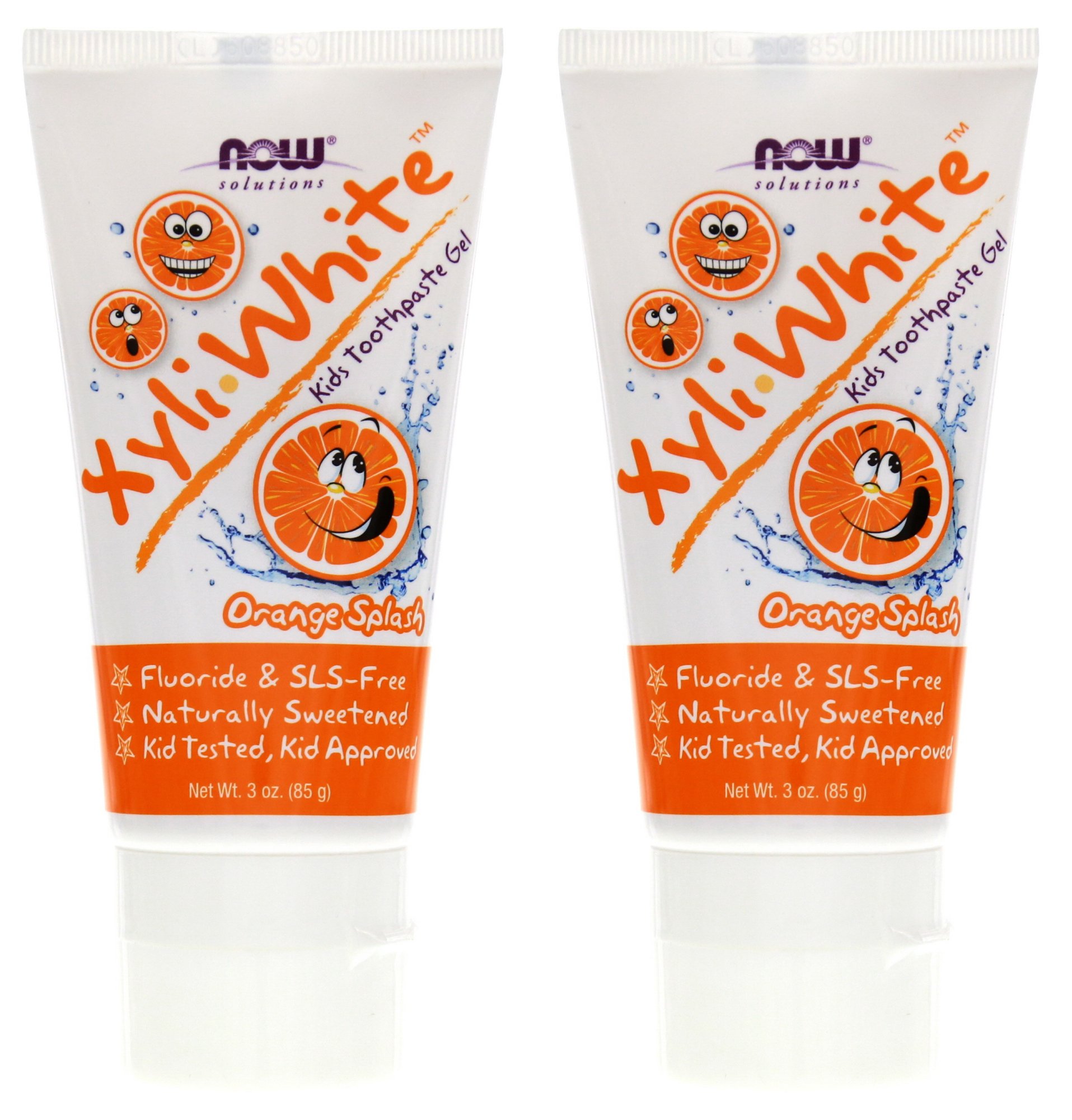 XyliWhite Orange Splash Kids Toothpaste Now Foods 3 oz Gel Pack of 2