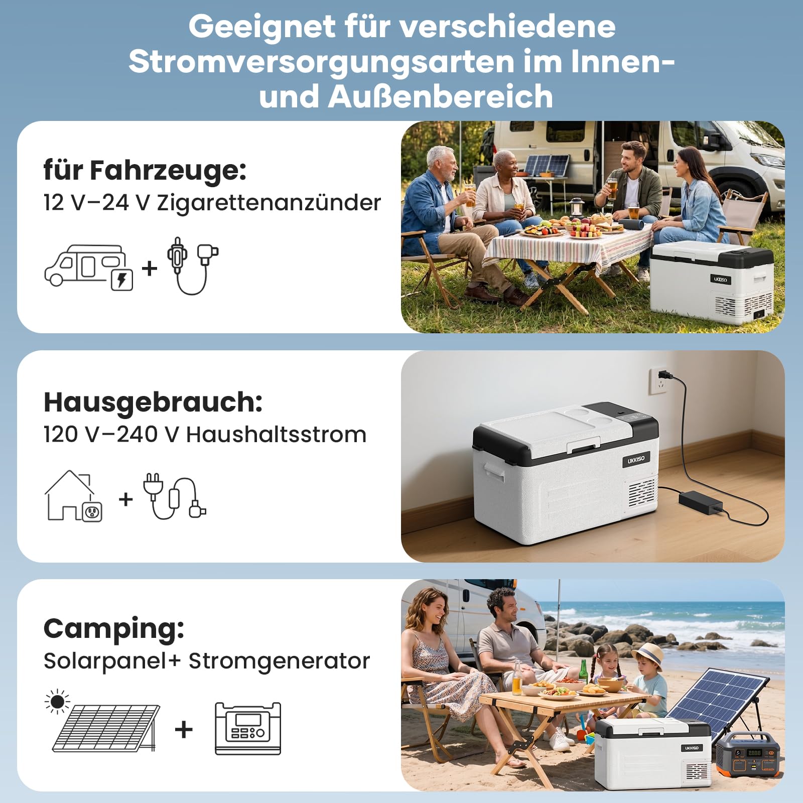 Kompressor Kühlbox 22L 12/24V DC 100-240V AC Elektrisch Kühlschrank für Auto Camping -20°C bis 20°C USB