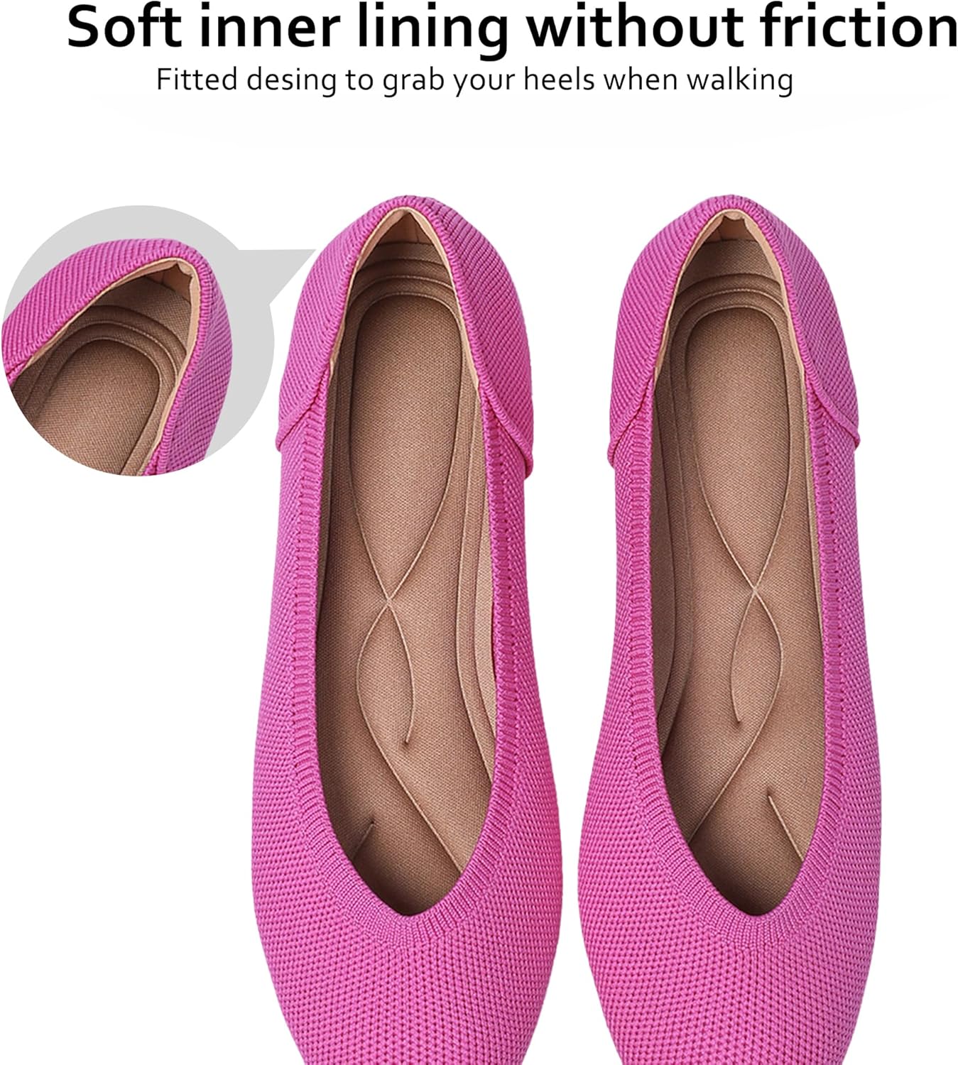 Women's Flats Shoes Pointed Toe Knit Ballet Comfortable Dressy Slip On Leopard Flat - Image 6