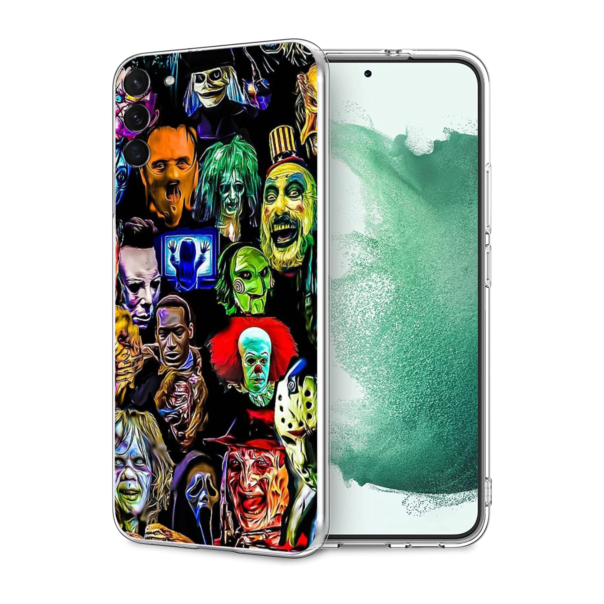 Compatible with Samsung Galaxy S22 Case, Horror Psychedelic Suspense Soft TPU Fashion Cool Slim Shockproof Protective Phone Cases for Women Girls