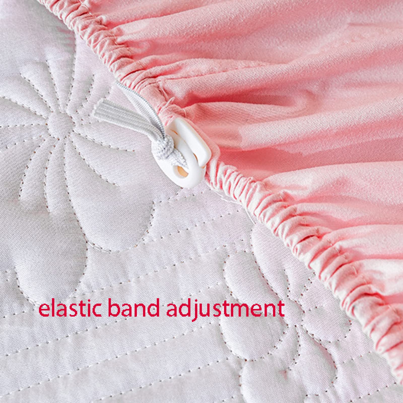 Colchón suave y cómodo, sábanas de cama de matrimonio acolchadas de fibra cepillada agradable a la piel, colcha con estampado de color sólido, se adapta a colchones de 30 cm de profundidad, color