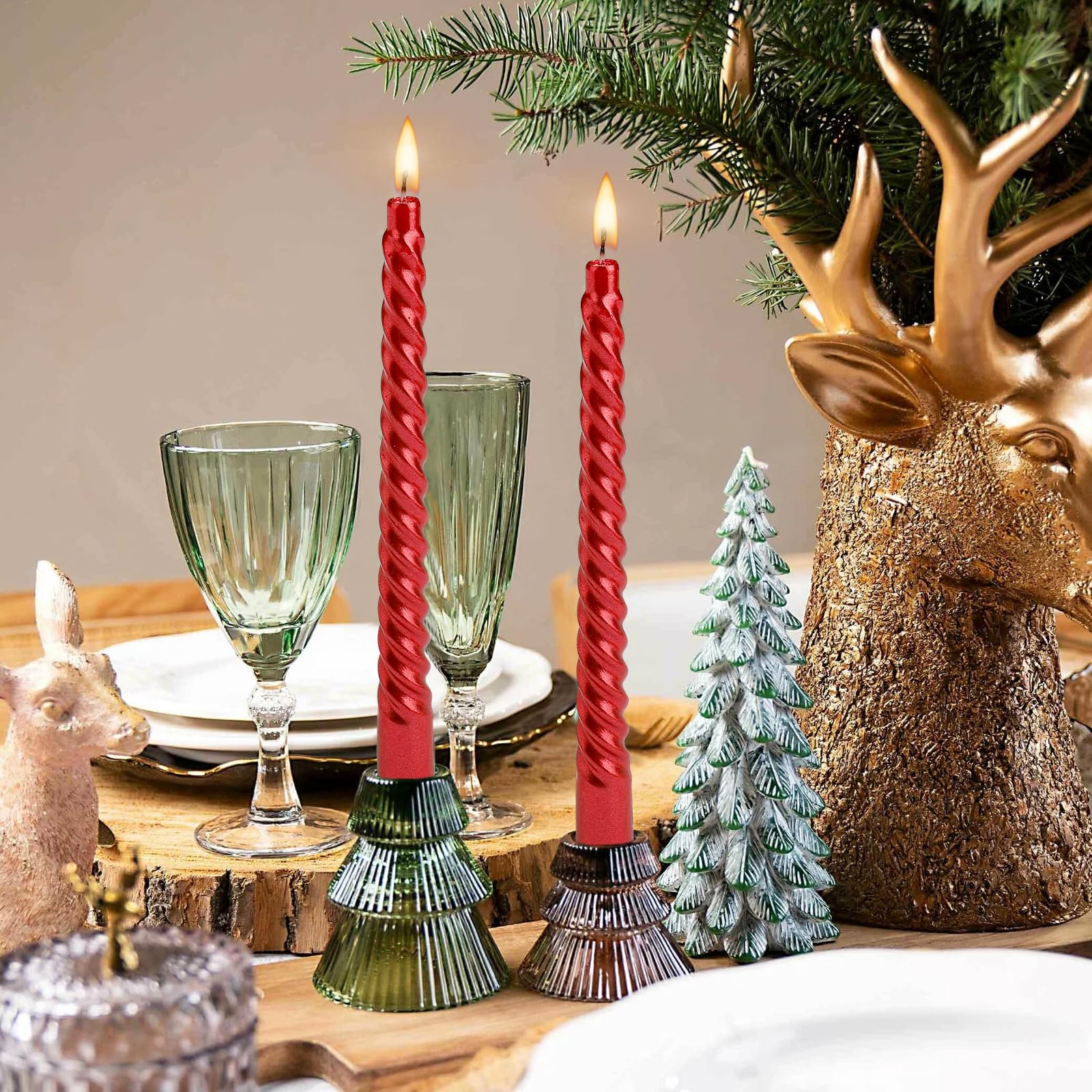 Bougies En Spirale Dorées Bolosa – Lot De 4 – Décoration De Table, Mariage, Fête, événement – Effet Brillant Et élégant