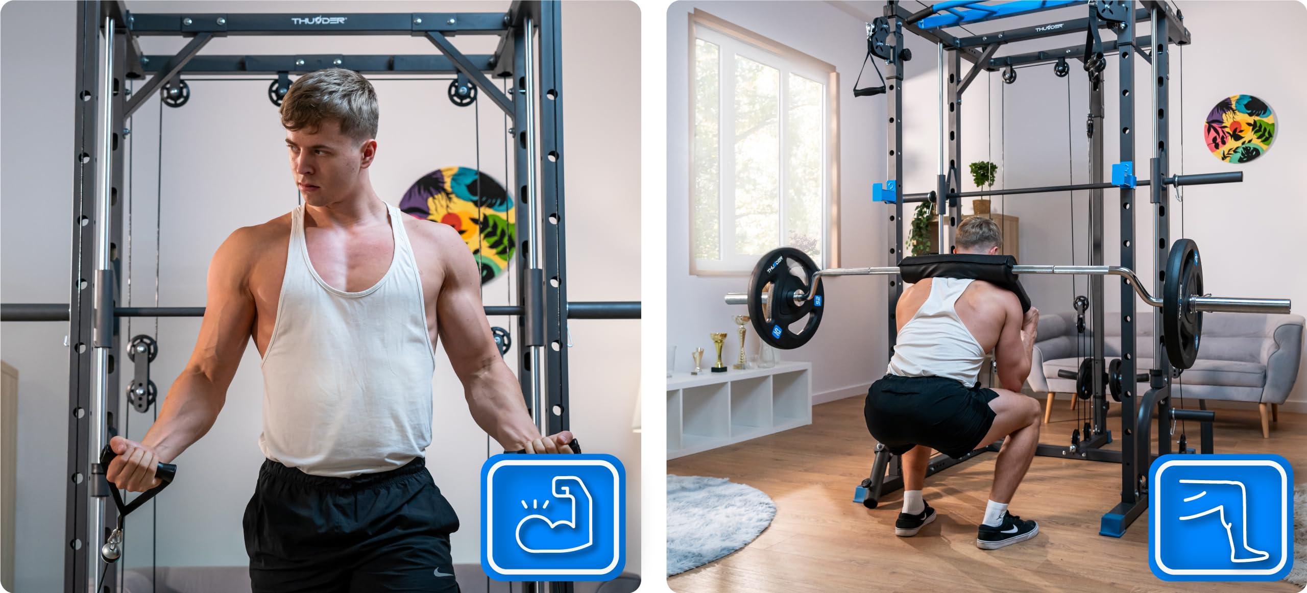 THUNDER : Station de Musculation complète – Power Tower, Machine Smith, Home Gym