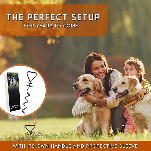 Miniatura 6 de Sliridog Estaca resistente para perro, estaca resistente para atar perros, fácil instalación, adecuada para patio, parque, playa, camping (estaca,