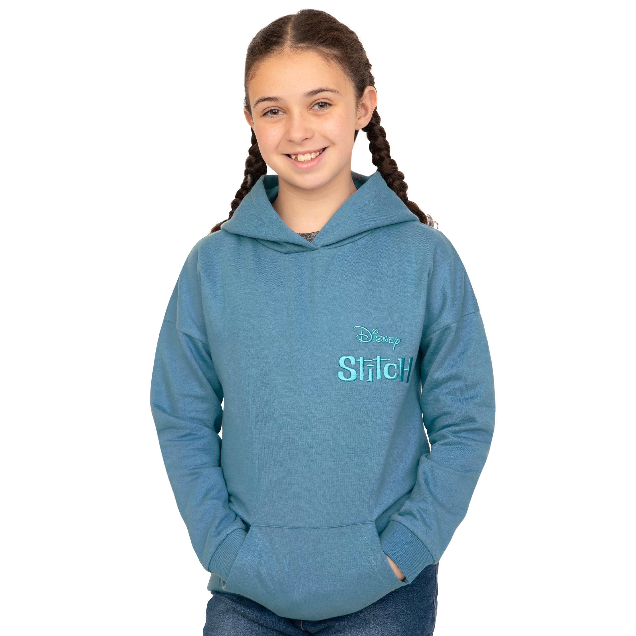 Disney Lilo EET Stitch Hoodie, Sweat A Capuche Long pour Enfants, Pull Stitch avec Oreilles 3D, Vêtements en Coton pour Filles