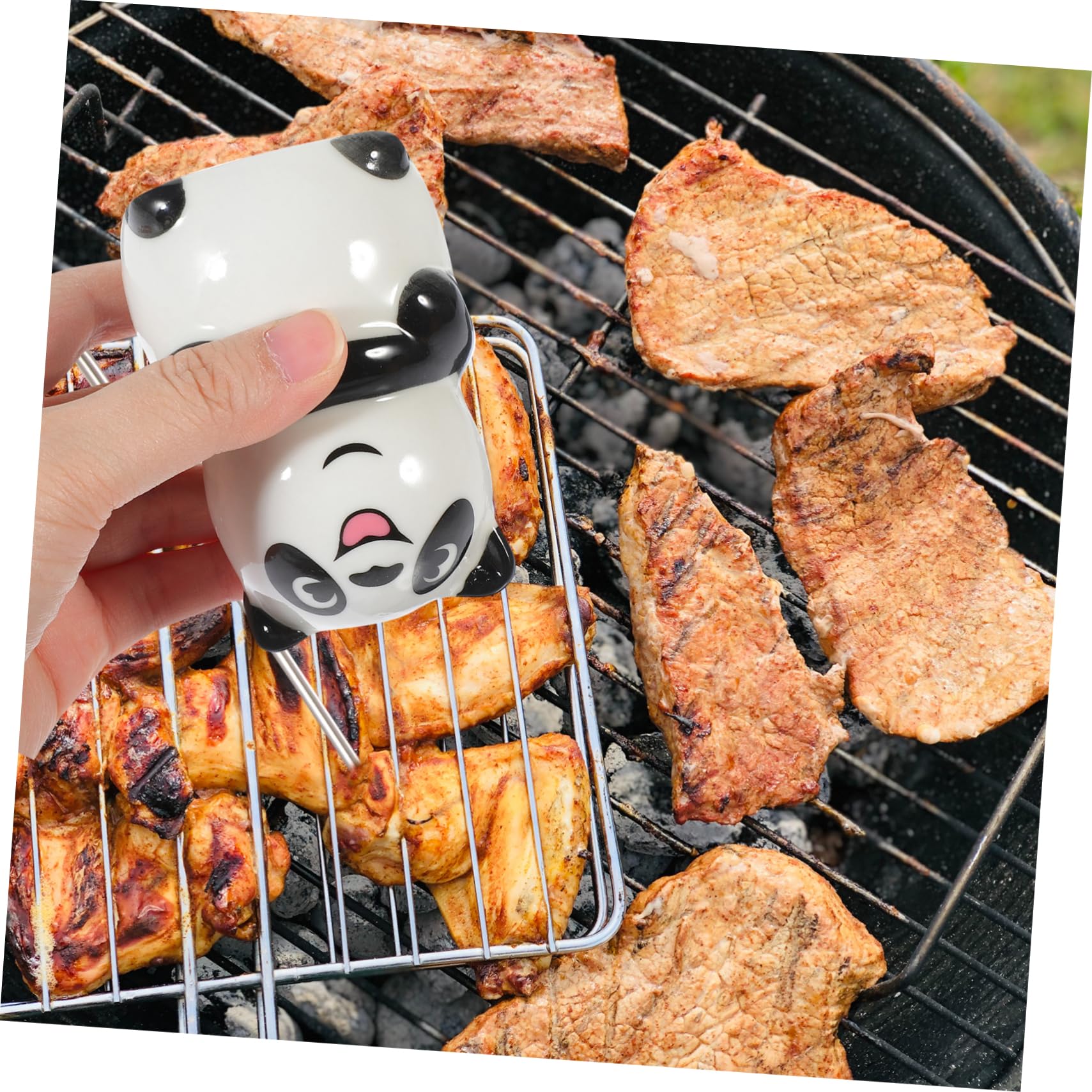 PRETYZOOM Panda Shaped Ceramic Seasoning Shaker Cute Pepper Jar for Spices Kitchen Dispenser for Salt and Seasoning Unique Panda Design for Home and Dining