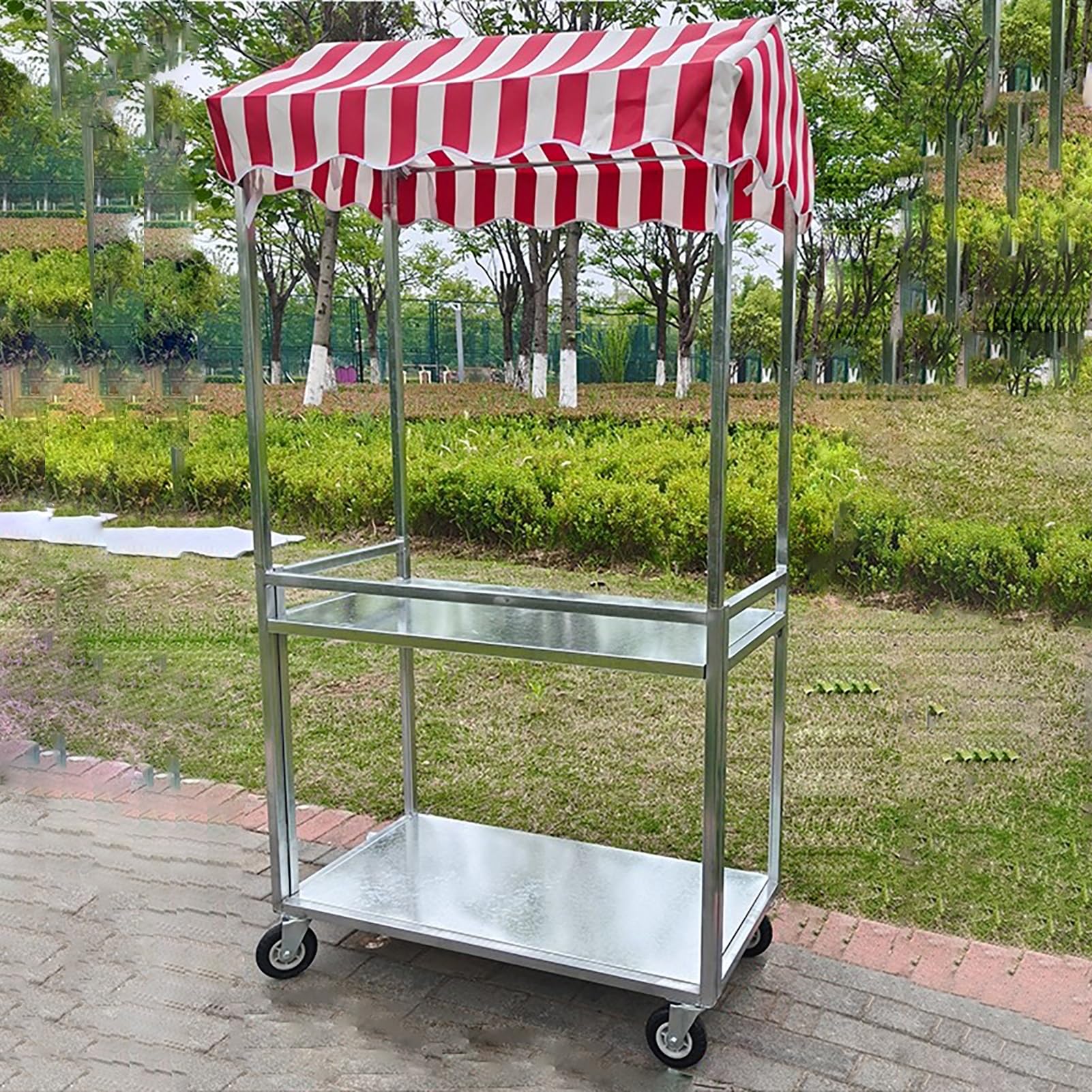 Genérico Carrito Plegable para Festivales, Carrito de Camping portátil, Carrito Plegable, Carrito rodante portátil para vendedores de Comida | Carrito Plegable para Puestos de Mercado para Eventos al