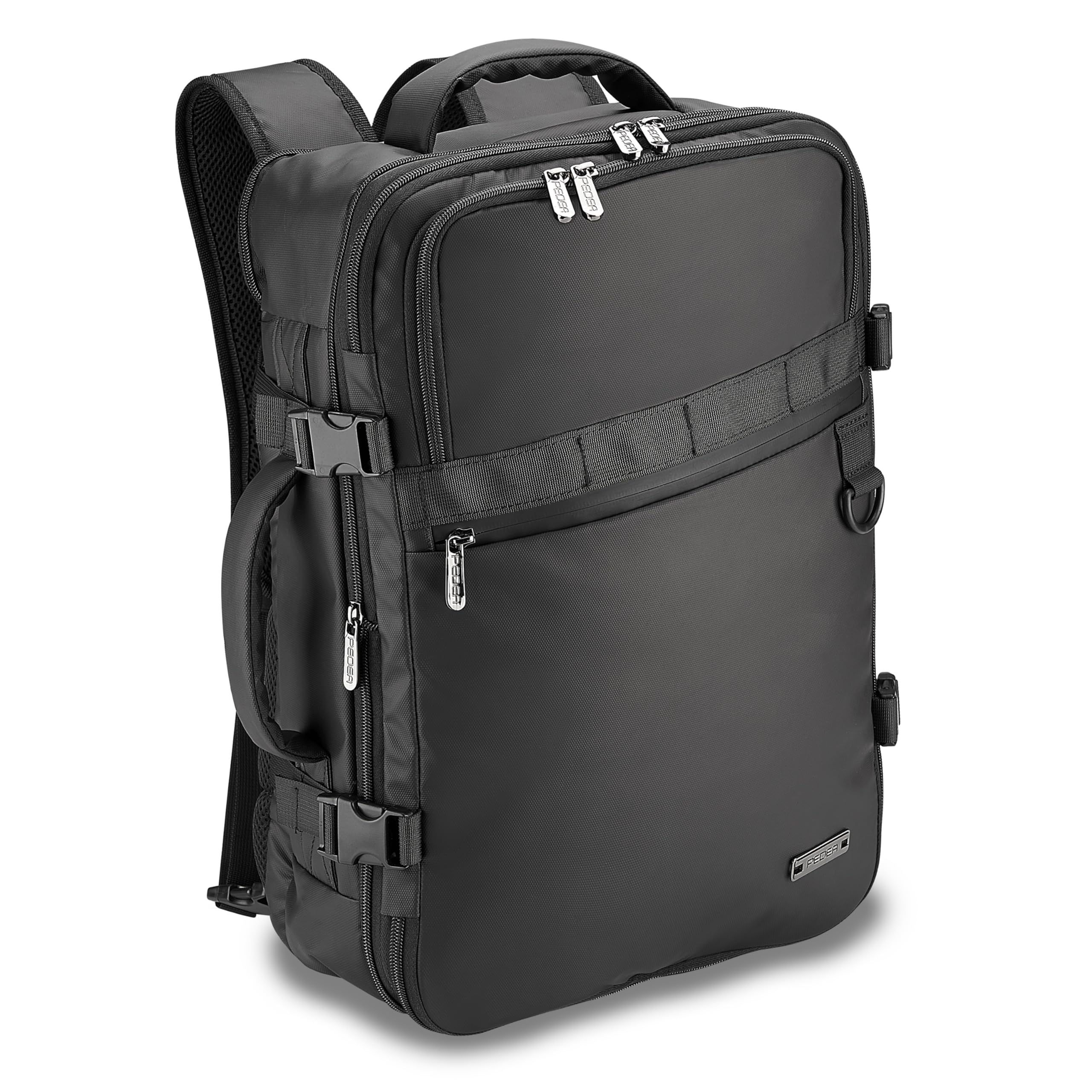 Pedea NB Backpack 15.6 Inch (39.6 cm) Clutch Notebook Backpack with Travel Compartment, Black, black, L, Casual