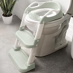 Jool Baby Potty Training Seat with 2 Step Ladder for Toddlers - Splash Guard Adjustable Height Sage