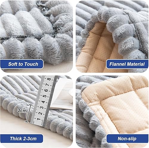 Miniatura 3 de LiveGo Fundas mullidas para sofá, para mascotas, protector de sofá para perros, funda protectora elegante de algodón, tapete para mascotas (gris