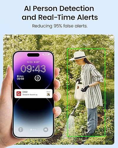 Miniatura 3 de ZOSI Sistema de cámara de seguridad 2K Wi-Fi 6, 4 cámaras WiFi de metal enchufables de 3MP para interiores y exteriores, detección de personas AI,