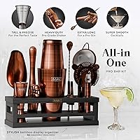 Vista 2 de BARE BARREL® Mixology Bartender Kit Bar Set Juego de coctelera de 16 piezas Herramientas de mezcla de Martini Barware para el hogar Incluye 35