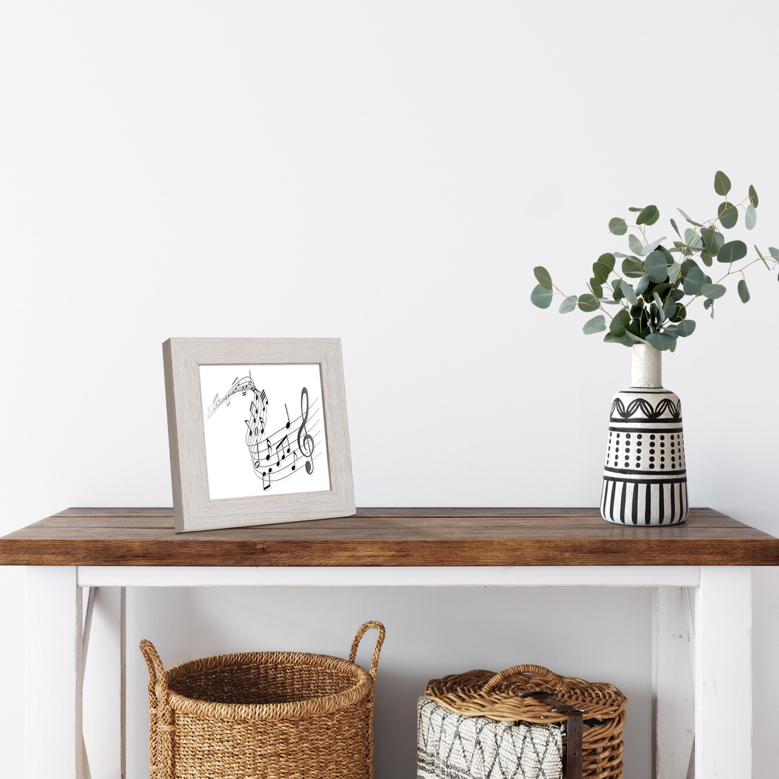 YIGZYCN Rundbilderrahmen 20,3 Cm - Weißer Holzrahmen Für Wanddekoration