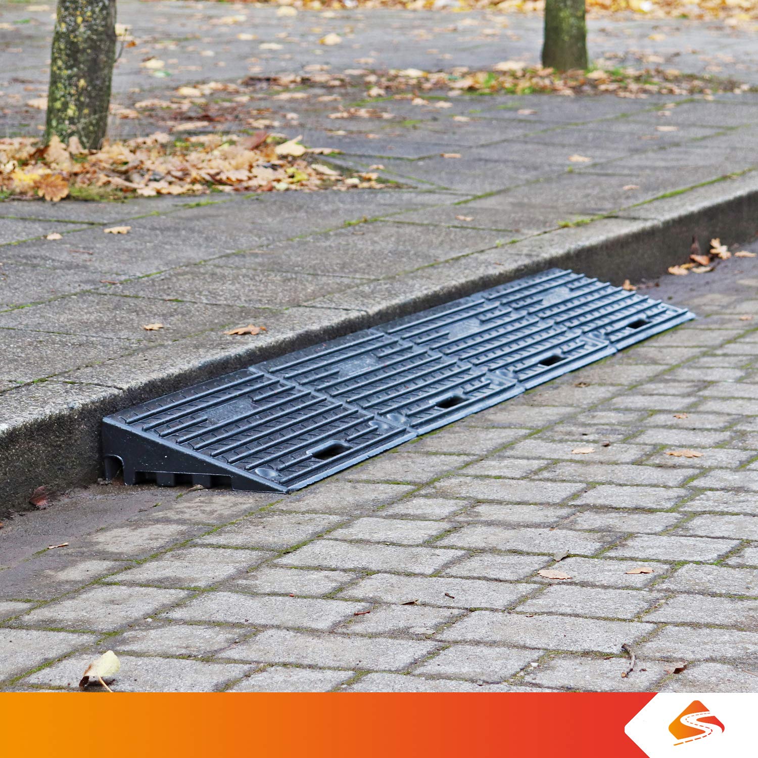 4" Inch Driveway Curb Ramp, Heavy Duty Rubber Ramps Perfect for