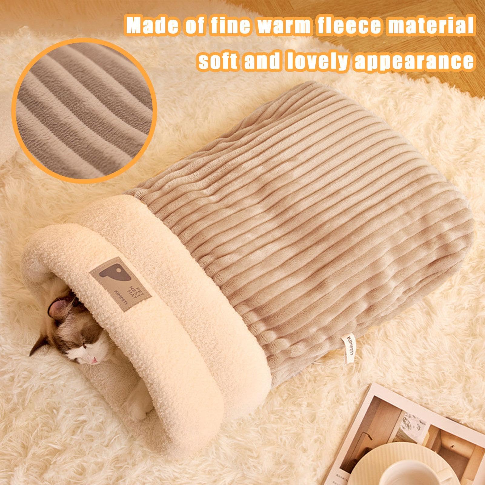 Generico Cat Bed Cave | Semi-Enclosed Pet Bed | Dog Bed Sleeping Bag, Camping Pet Bed, Warming Pad Sack, Comfortable Cat Bed, Small Dog Sleeping Bag, Indoor Dog Bed, Pet Bed for Winter