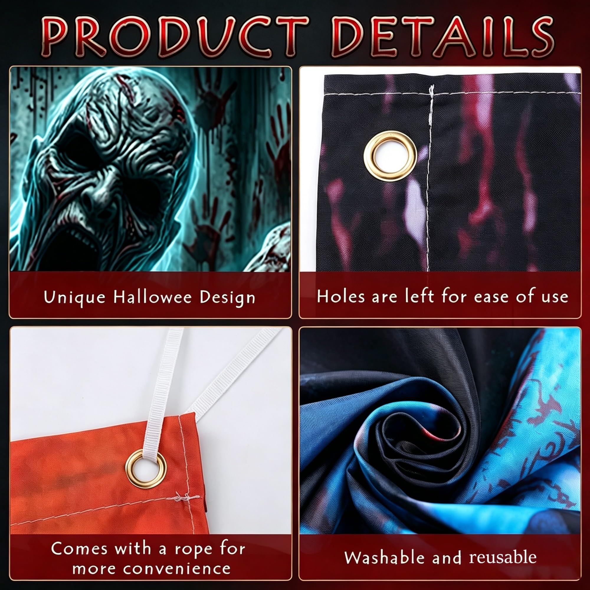 Halloween Baner Drzwi Garażowych, Duże Wiszące Tło