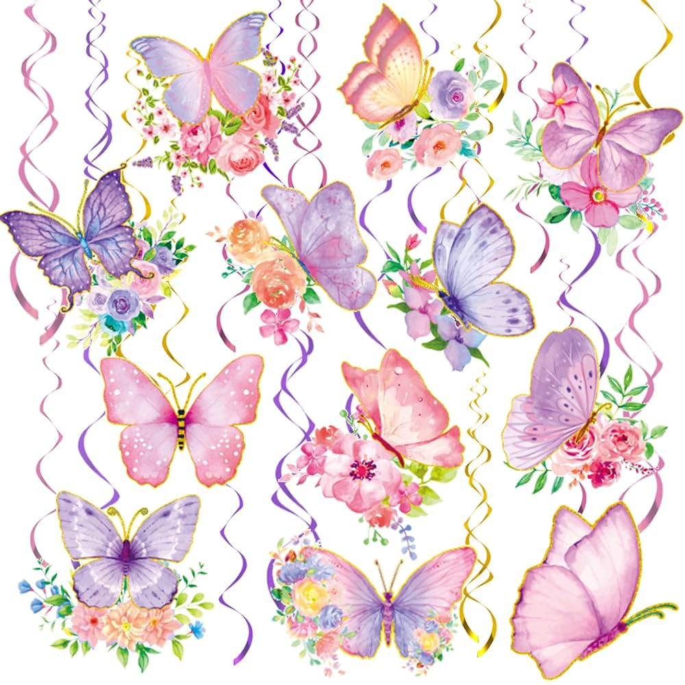 L BUTTON BUTTERFLY BOA |birthdaybash Amazon.com: 32Pcs Butterfly Party Decorations, Butterfly
