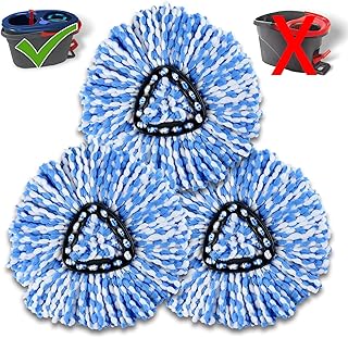 [3 Pack] Mop Replace Heads Compatible with O Cedar Spin Mop 2-Tank System, 4.33 Inches Core Spin Mop Refill Heads Replacements, Easy to Replace, Microfiber