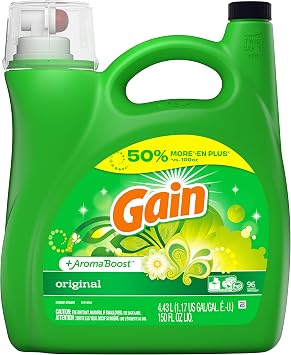 Gain + Aroma Boost Liquid Laundry Detergent, Original, 96 Loads 150 fl oz