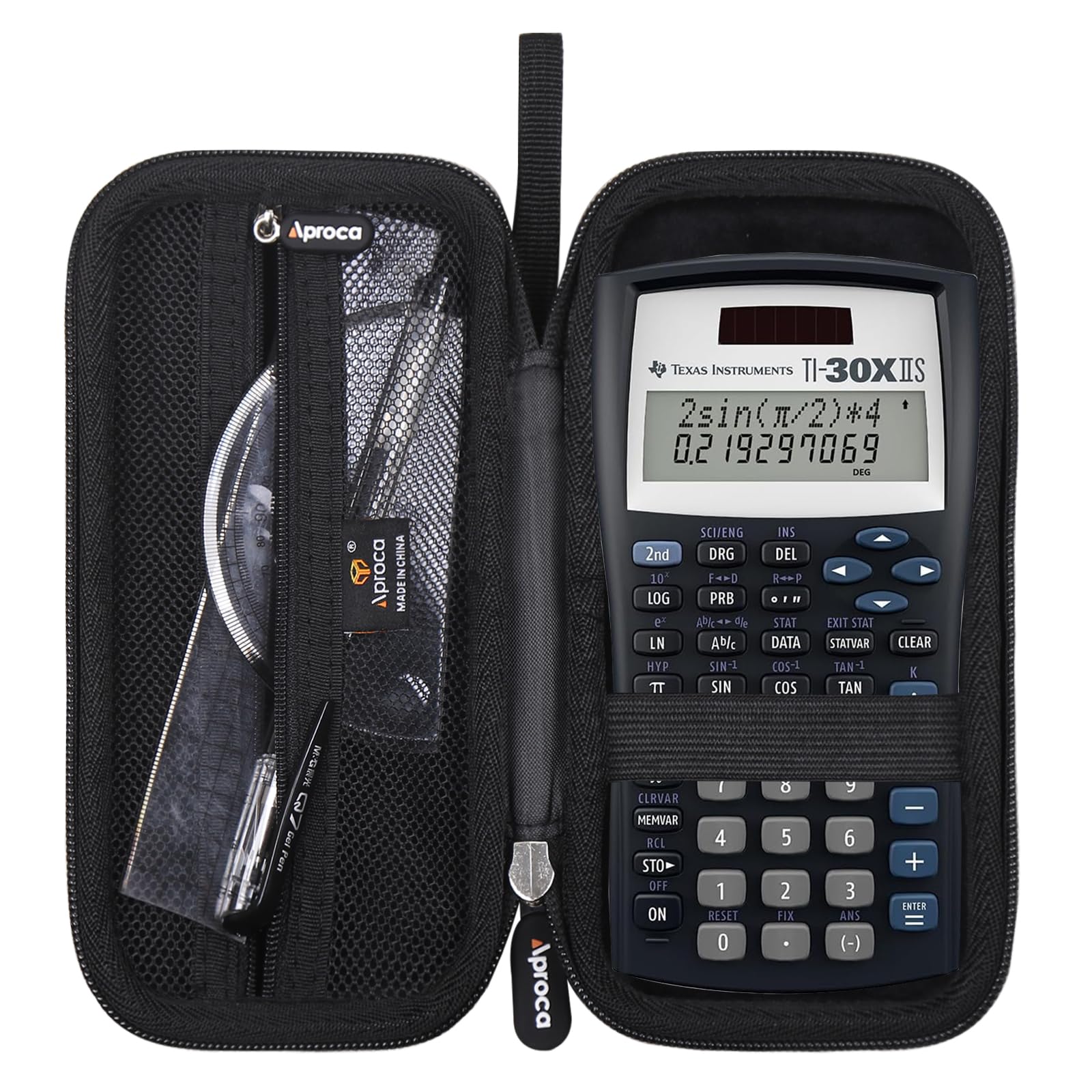 Aproca Calculator Case Compatible with Texas Instruments TI-30XIIS / TI-30X IIS 2-Line/Casio FX-991EX Fx-82es Plus Scientific Calculator, Storage Bag - Black (Case Only)