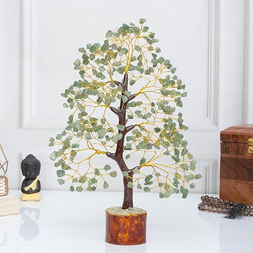Miniatura 5 de Crocon Árbol de la vida de cristal de jade verde, decoración para estantes, cristales curativos, regalo espiritual, verde salvia, decoración de