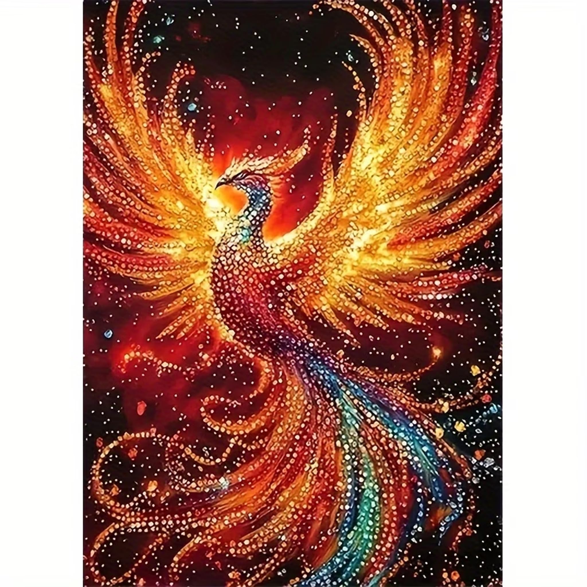 Zibuyu® DIY 5D Diamond Painting Kit for Adults & Kids, 5D Diamond Painting Kit 30x40cm, Phoenix Theme, Full Drill Rhinestone Mosaic Art, DIY Sparkling Wall Decor Craft Gift-picture-23