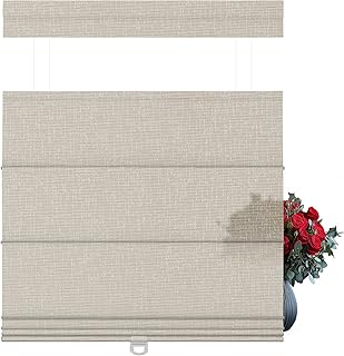 BERISSA Top Down Bottom Up Light Filtering Roman Shades for Windows Cord...