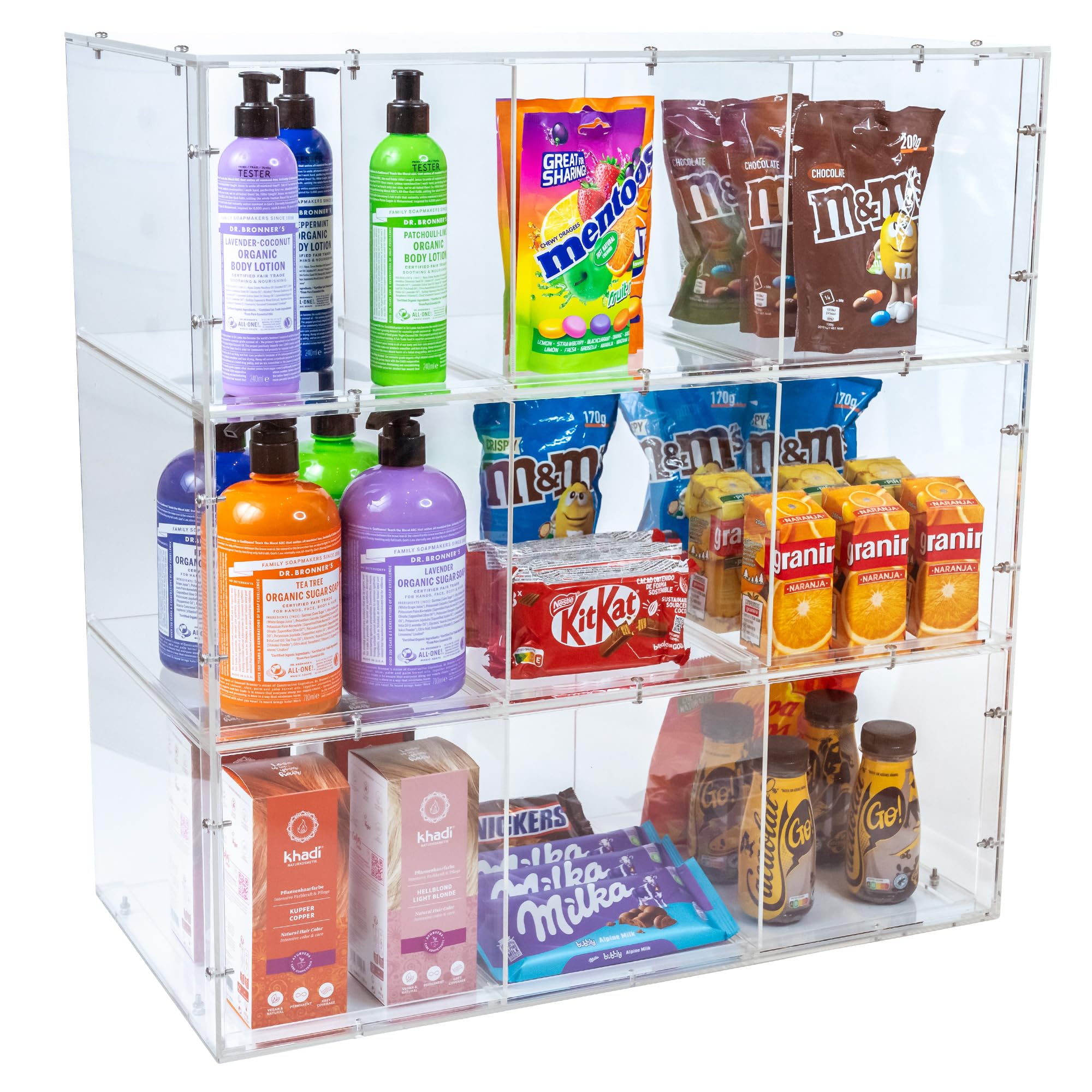 Acrylic Display Case with Shelves | Impressive Presentation of Products | Transparent Acrylic Display Case | Organize Your Countertop | Liquor Display Shelf | Showcase Display