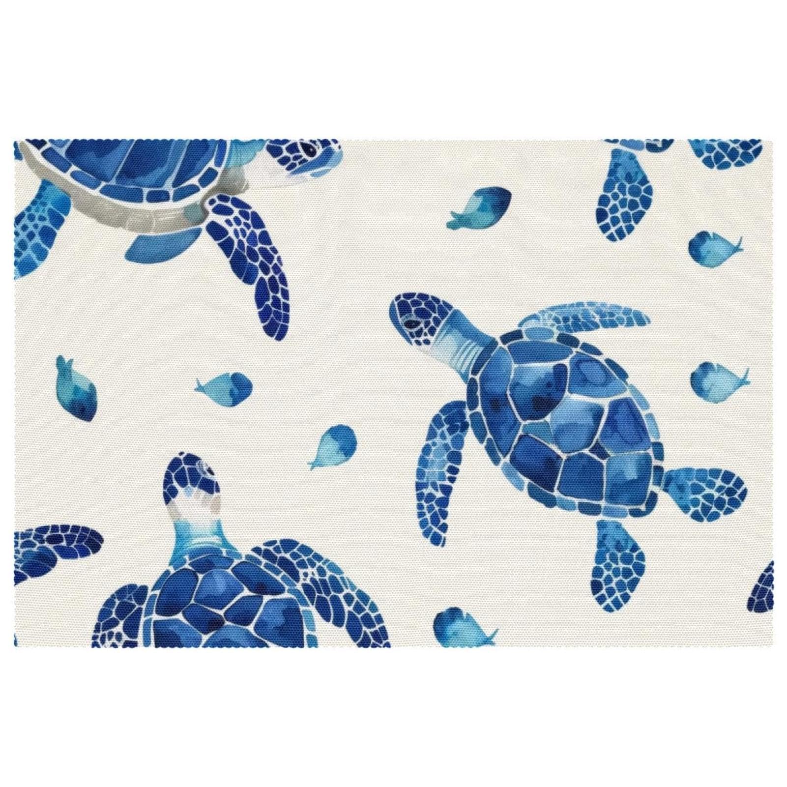 Sets de table bleus salle à manger lavables 30x45 cm à motif marin pour décoration