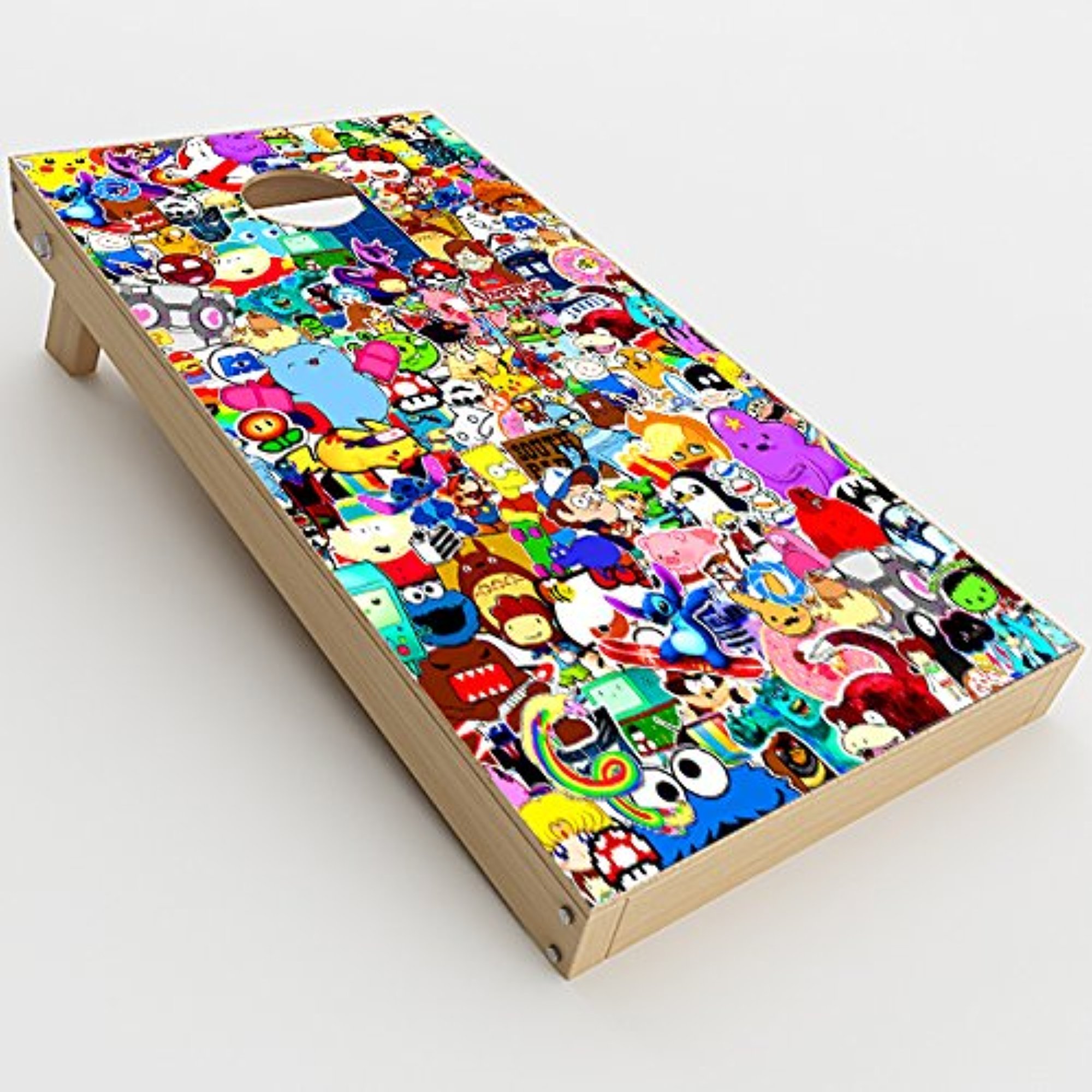 Skin Decals Vinyl Wrap for Cornhole Game Board Bag Toss (2xpcs.) / Sticker Collage,Sticker Pack