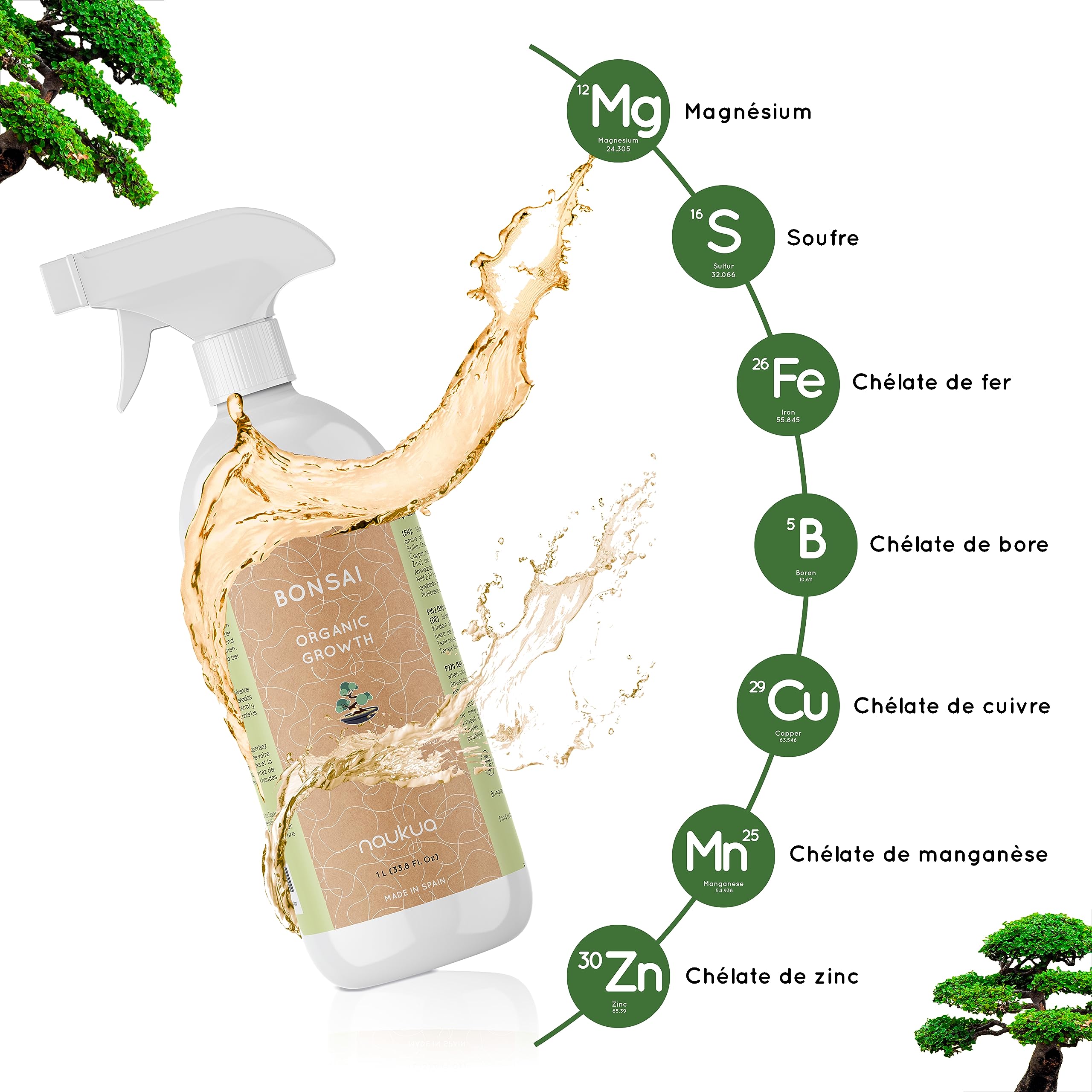 Engrais Liquide Bio pour Bonsaïs 1L - Spray Prêt à l'Emploi - Fabriqué en Espagne