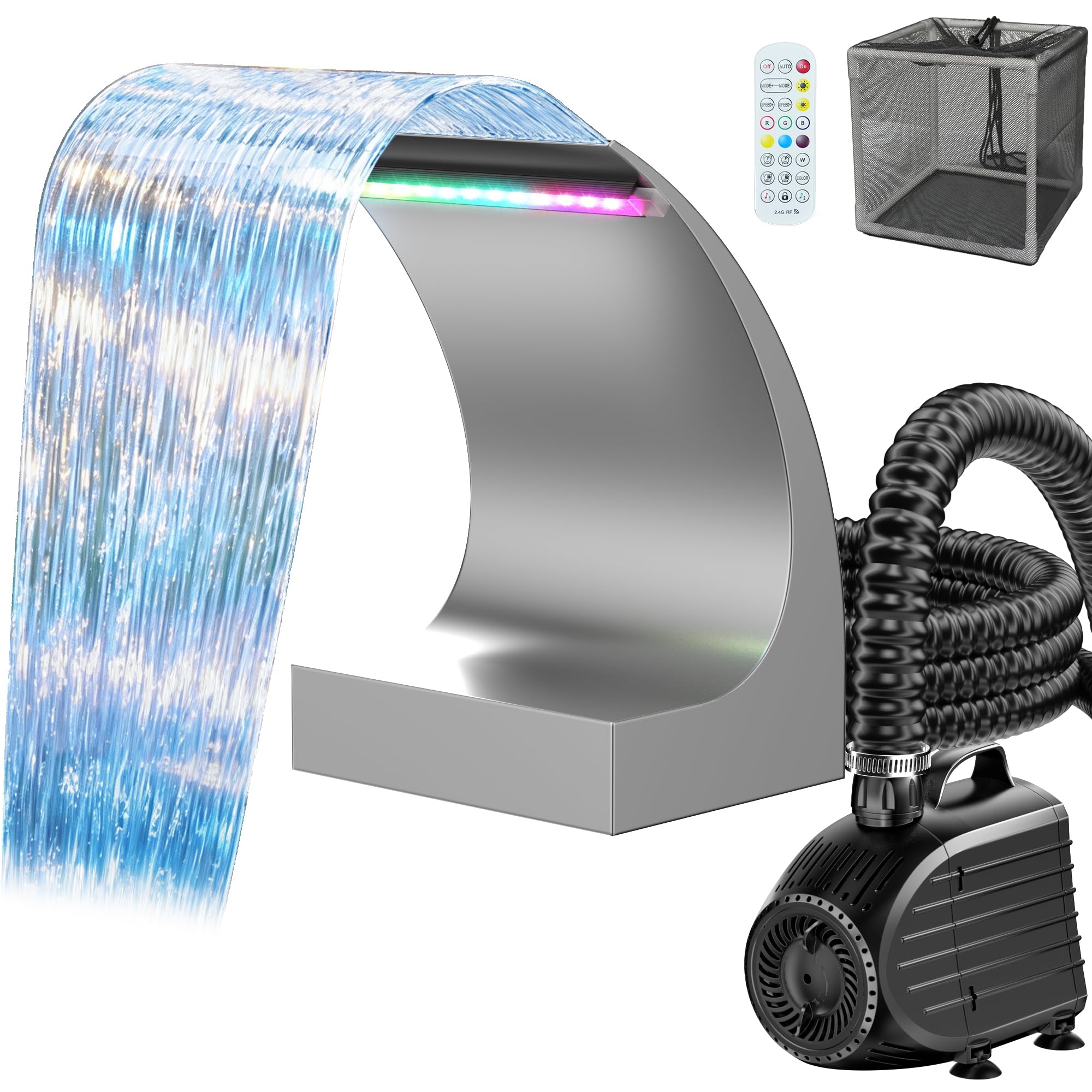 Pois ポワSplash setup tops Amazon.com: POPOSOAP Pond Waterfall Spillway with LED Lights
